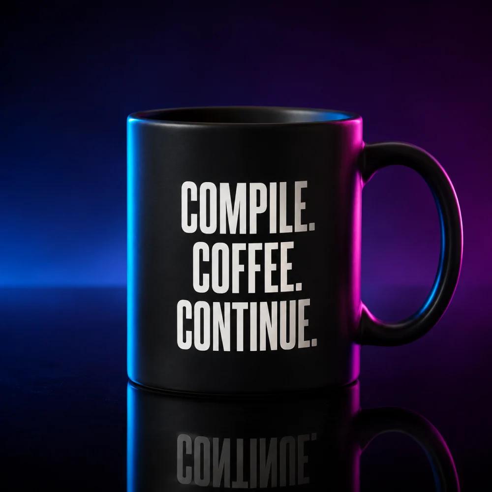 Compile Mug — Compile. Coffee. Continue.